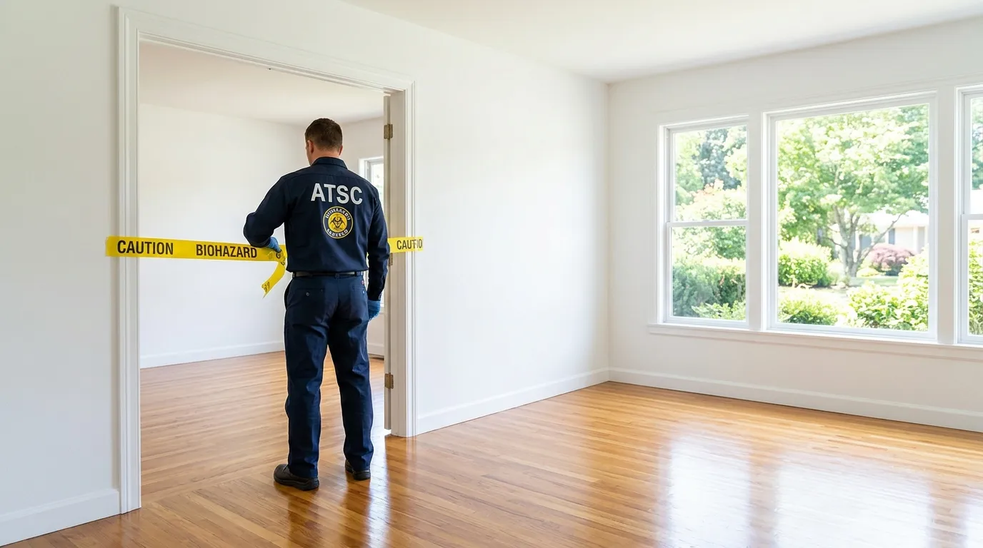 Certified biohazard cleanup crew performing Decomposition Cleanup in Edgerton